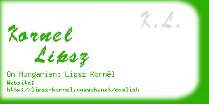 kornel lipsz business card